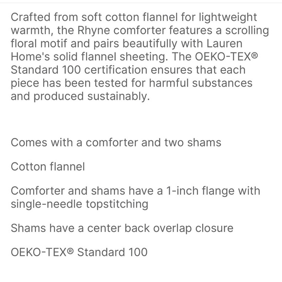 Lauren Ralph Lauren Rhyne Floral flannel comforter set king Red - Picture 10 of 10